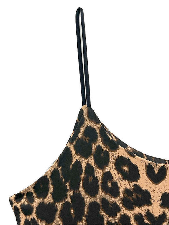Women's Bodysuits Elastic Straps Animal Print Leopard Gk-66928