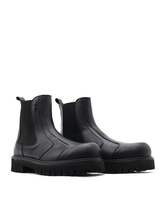 Leder Chelsea Herrenstiefel Schwarz