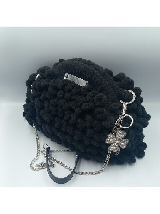 Knitted Women's Shoulder Bag Black