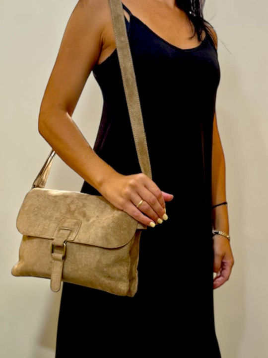 Women's Shoulder Crossbody Suede Beige Bag