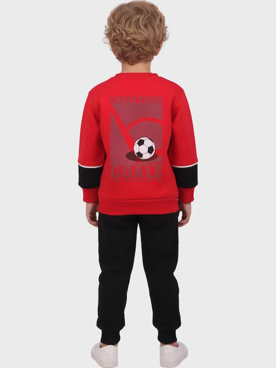 Joyce Kids Sweatpants Set Red - Black
