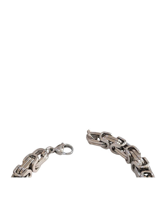 Kalliopi Silver Мъжка Гривна Верига с Византийски Дизайн от Стомана 22см