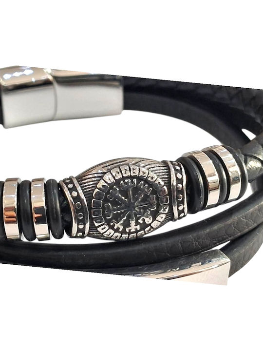 Kalliopi Silver Ανδρικό Βραχιόλι με σχέδιο Άγκυρα από Ατσάλι 22cm