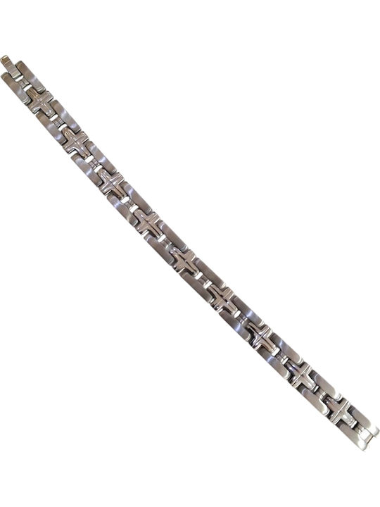 Kalliopi Silver Ανδρικό Βραχιόλι από Ατσάλι 23cm