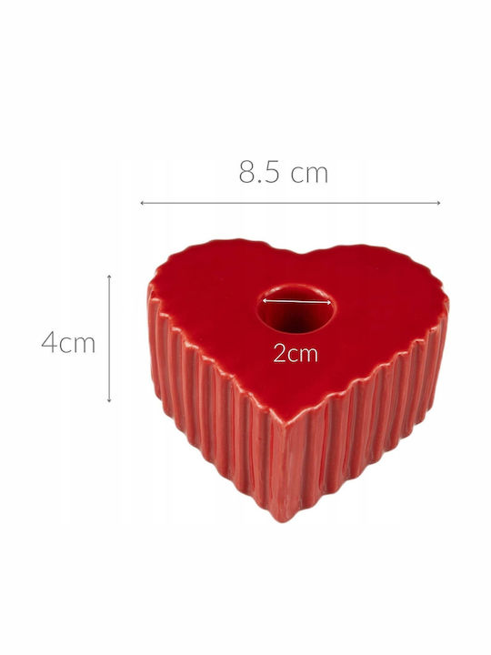 Boltze Kerzenhalter Keramik in Roter Farbe 4x9cm