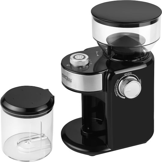 Kraft & Dele Râșniță Electrică de Cafea 300W cu Capacitate de 240gr și 14 Nivele de Măcinare Neagră