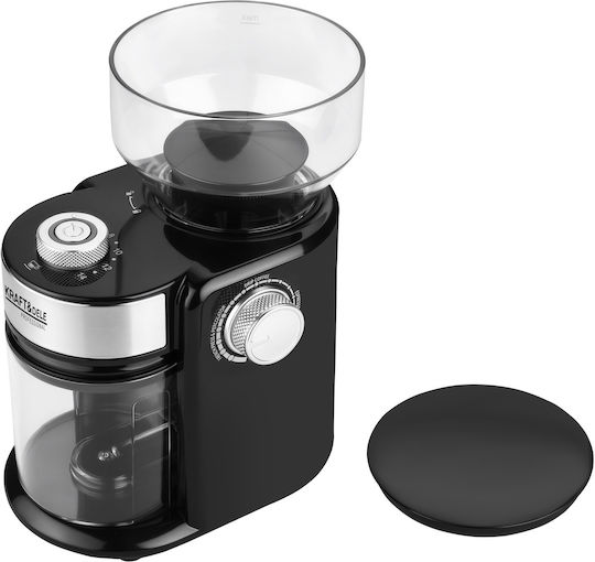 Kraft & Dele Râșniță Electrică de Cafea 300W cu Capacitate de 240gr și 14 Nivele de Măcinare Neagră