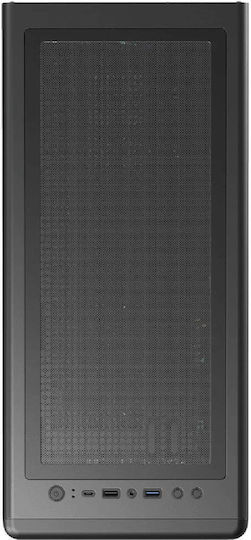 1STPLAYER PB8 Schwarzes Gaming Midi-Turm Computergehäuse mit Seitenfenster und ARGB-Beleuchtung