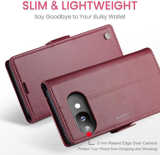 Caseme 023 Google Pixel 9a RFID Wallet Leather Case Red
