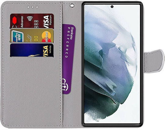 Coloured Drawing Cross Mobile Phone Case Wallet Leather Shoes Cat Samsung Galaxy S22 Ultra