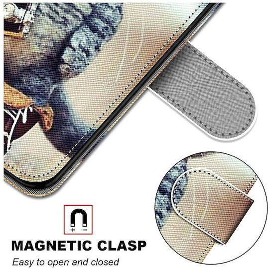 Coloured Drawing Cross Mobile Phone Case Wallet Leather Shoes Cat Samsung Galaxy S22 Ultra