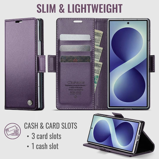 Caseme 023 Luminus Калъф Портмоне Лилав Samsung Galaxy Z Fold8 Ultra 5g