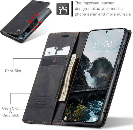 Caseme 013 Xiaomi 17t 5g Retro Leather Book Case Black