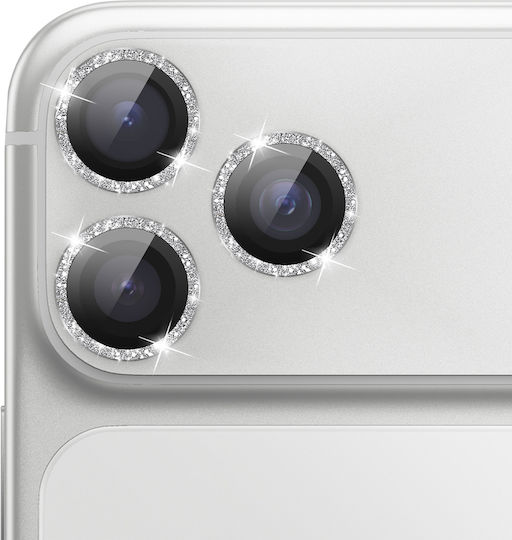 Zanaé iPhone 17 Pro Glitzer Gehärtetes Glas Kameraobjektivschutz Silber