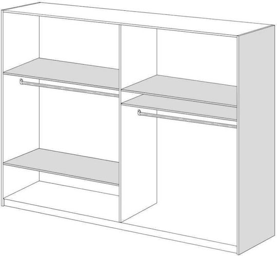 Τετράφυλλη Ντουλάπα 182x60x220cm Καστανη