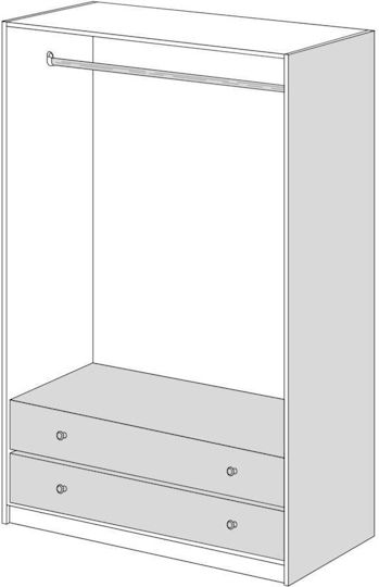 Economy Doppeltür Kleiderschrank Kastanie 90x60x180cm
