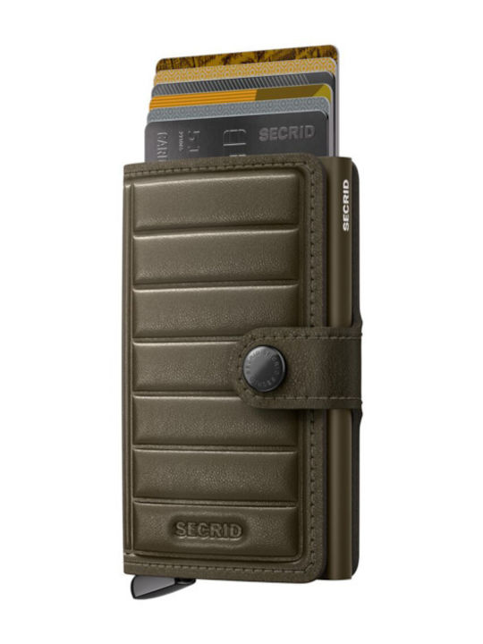 Premium Miniwallet Leather Men's Wallet with RFID Khaki