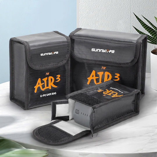 Sunnylife Калъф За Пренасяне На Батерия Черен За DJI Air 3 / Air 3S 13x5x7.5см