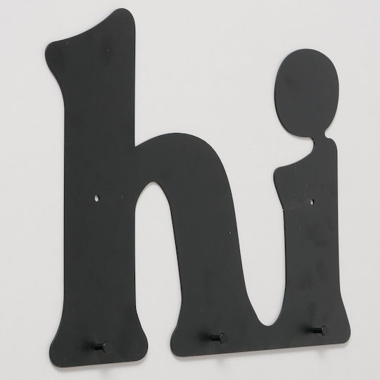 Boltze Wandhalterung Metall 3 Haken Schwarz 38x30cm