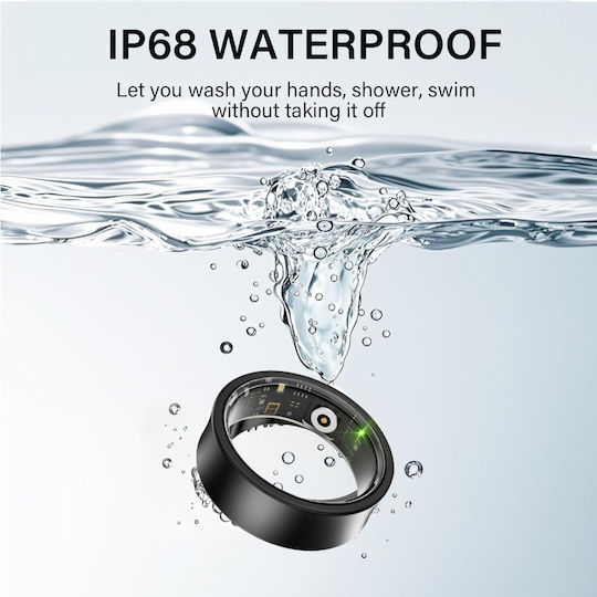 R11M Smart Ring 18.9mm με Παλμογράφο Μαύρο