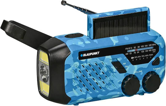 Blaupunkt 1386777 Retro Handheld Radio Solar mit USB Blau
