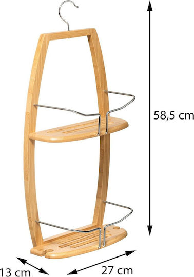 5Five Wall Mounted Bathroom Shelf Wooden 58.5x27x13cm Brown