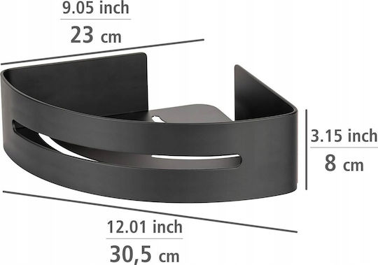 Wenko Eck An Der Wand Montierte Metallische Badezimmerregal 30.5x8x23cm Schwarze