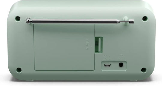 Sharp 1389268 Tragbares Radio Wiederaufladbar DAB+ mit Bluetooth und USB Grün