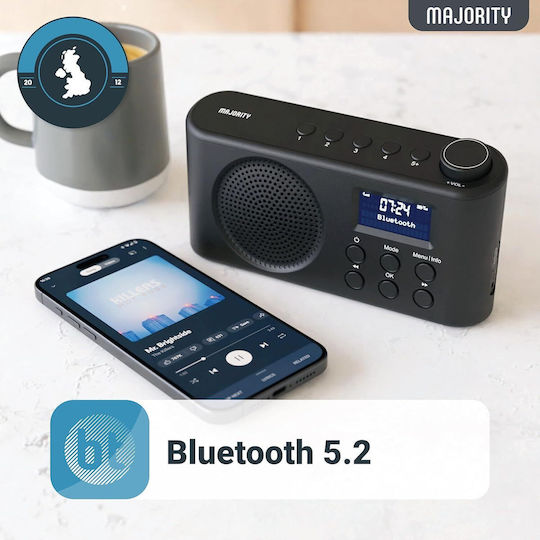 Majority Majority Tragbares Radio Wiederaufladbar DAB+ mit Bluetooth