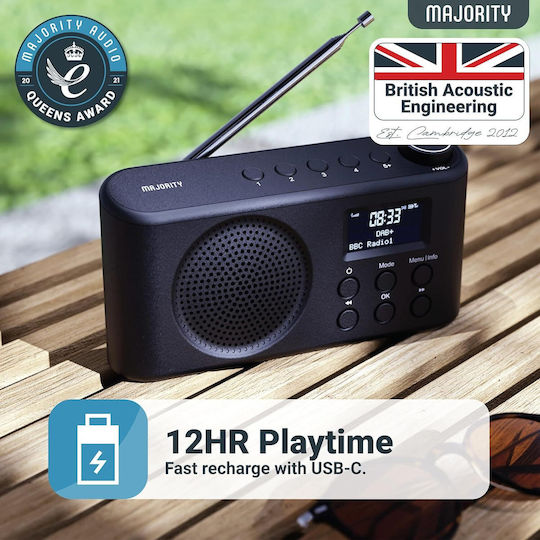 Majority Majority Tragbares Radio Wiederaufladbar DAB+ mit Bluetooth