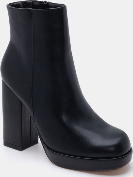 Ghete Dama Ankle Boots cu Toc Înalt Negre