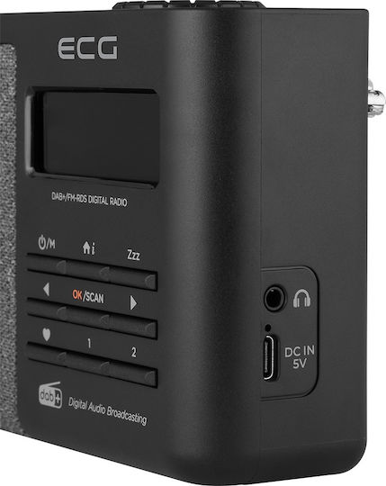 ECG Radio portabil reîncărcabil DAB+ cu Bluetooth și USB Negru