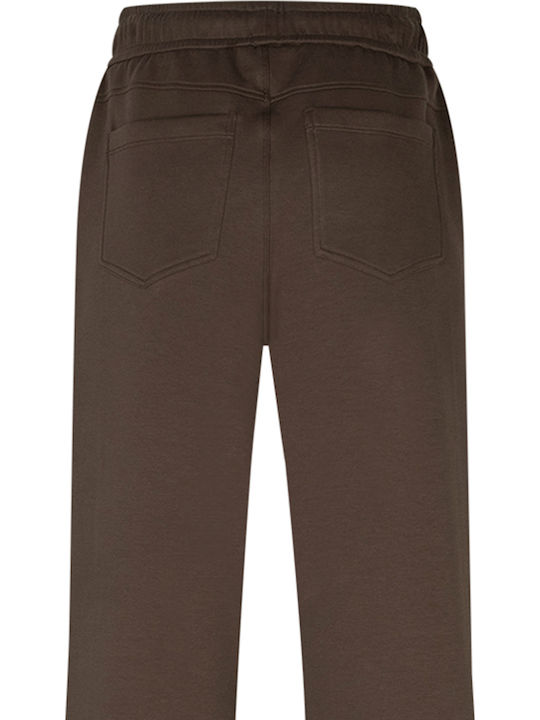 Damen Hochgeschnittenes Stoffhose in Regulärer Passform Mud