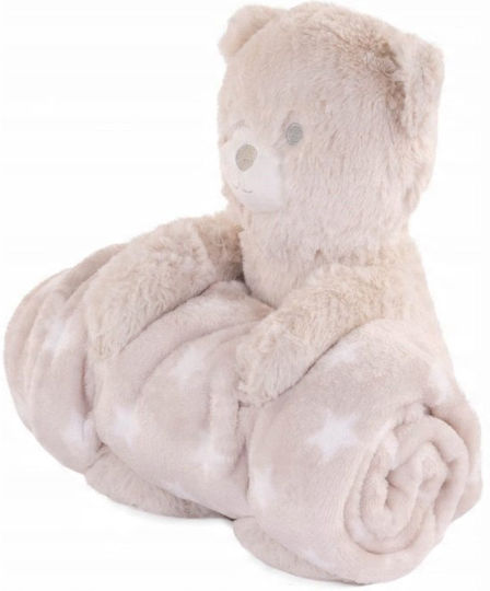 Home&Styling Collection Детско Одеяло За Гушкане И Люлка Флийс Бежово С Животно 75x100см