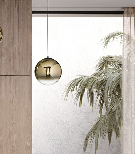 Ondaluce Adjustable Pendant Light Gold with E27 Socket 25x25cm