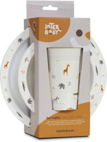 Interbaby Melamine Beige Feeding Set 3 Pieces for 6+ Months