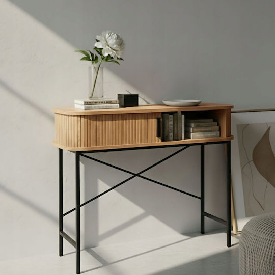 Console Table from Wood & Metal Pink W100xD35xH80.5cm