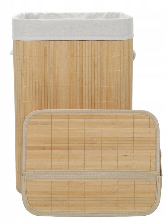 Кошница за пране Bamboo 80lt с Капак Бежова