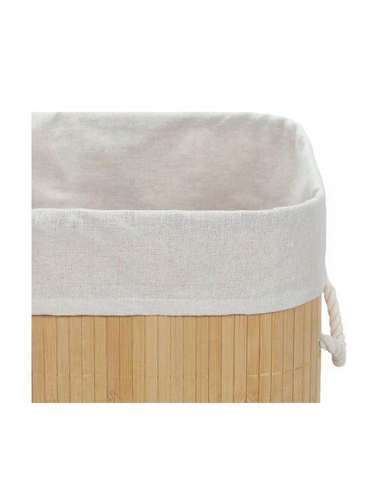 Songmics Кош за пране Bamboo 60л с Капак Бежов