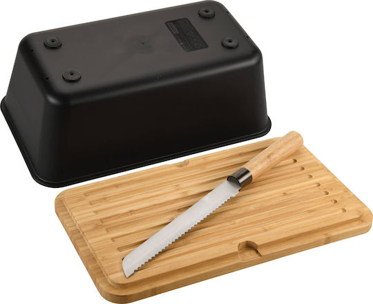 Kesper Bread Box with Lid Made of Black Bamboo 35x20x15.5cm