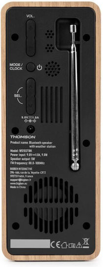 Thomson WS102TBK Kabellose Wetterstation Digital Tischplatte Schwarz