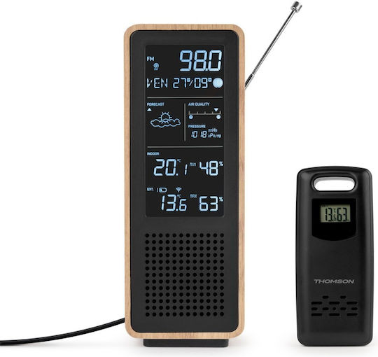 Thomson WS102TBK Kabellose Wetterstation Digital Tischplatte Schwarz