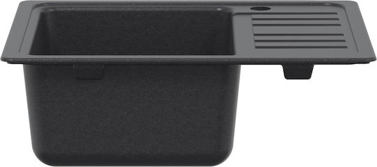 vidaXL Drop-In Küchenspüle aus Flüssigem Granit M57.5xP46cm Grau