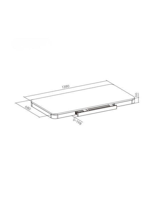 ErgoAction ErgoAction Rechteckige Bürotischoberfläche aus Metall Weiß 138x68cm 114571