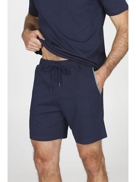 Alpina Sommer Herrenpyjama Blau