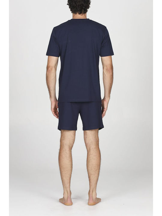 Alpina Sommer Herrenpyjama Blau
