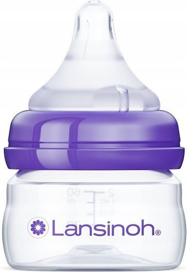 Lansinoh Glass Baby Bottle NaturalWave Anti-Colic with Silicone Teat for 0+ Months 60ml