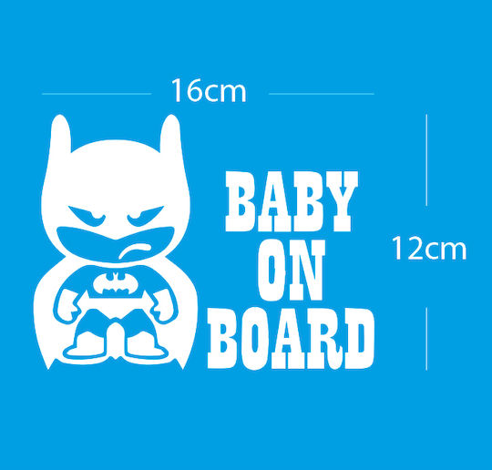 Αυτοκόλλητο Baby On Board Baby Batman Αυτοκίνητο Printitup
