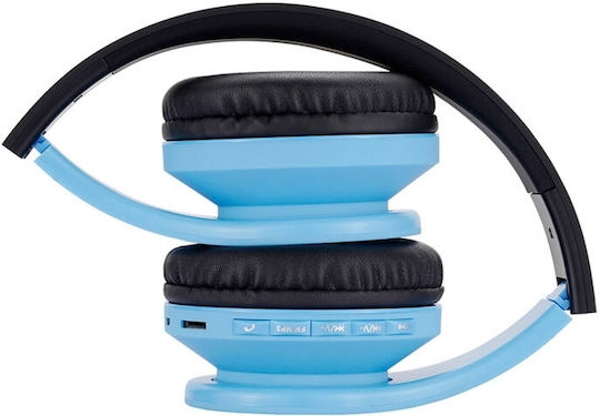 PowerLocus Wireless / Wired Over Ear Headphones with Radio with 15 Hours Playing Time Blue & Black