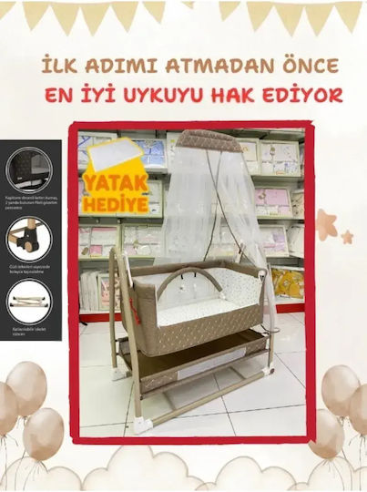 SteweHome SteweHome Babybett Schwarz mit Matratze & Räder